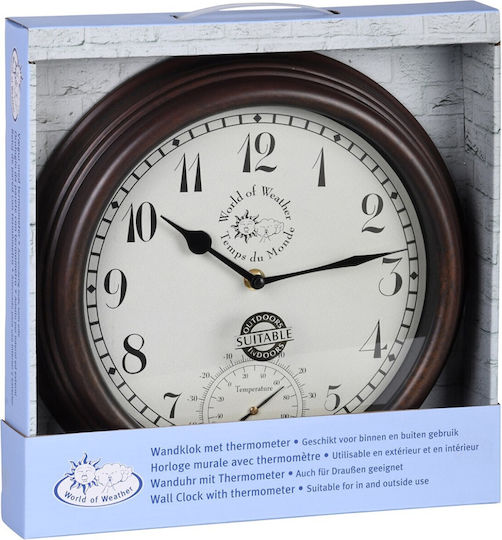 Esschert Design Antike Wanduhr Kunststoff Bronze 30x5.1cm