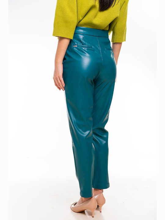 Hazel Pantaloni Dama Hazel Verde Costum în Linie Tapered