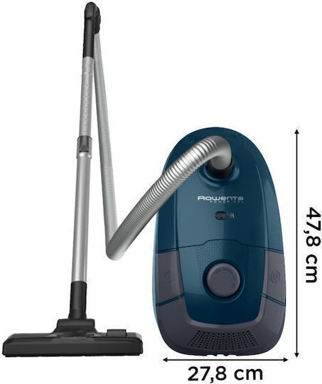 Rowenta RO3126 Electric Vacuum Cleaner 900W with Bag 4.5L Blue