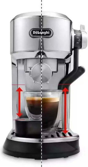 De'Longhi Dedica Maestro Plus Еспресо Кафемашина 1450W Налягане 15bar за Капучино Сребриста EC950.M