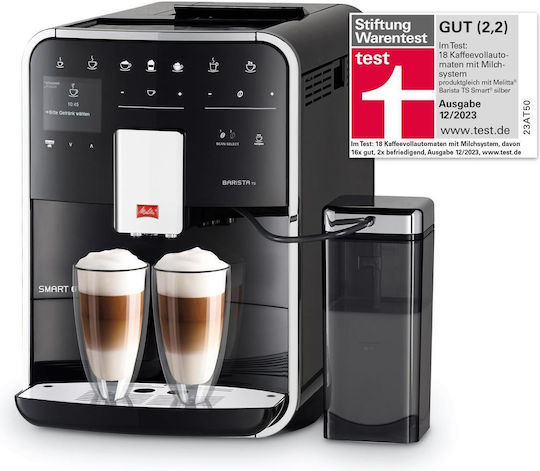 Melitta F85/0-102 Automatic Espresso Coffee Machine 1450W Pressure 15bar for Cappuccino with Grinder and Wi-Fi Black