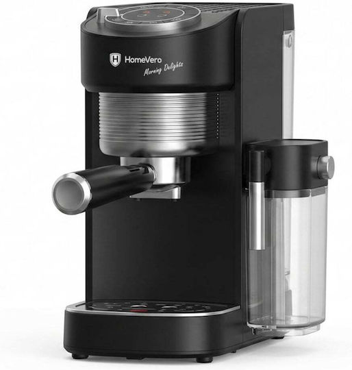 HomeVero Αυτόματη Μηχανή Espresso 1400W Μαύρη HV-CMF1400