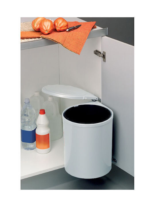 Gollinucci 270 Line Waste Bin Plastic for Cabinet White 13lt
