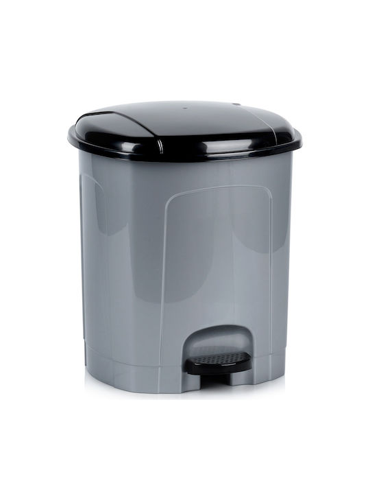 Berilo Plastic Waste Bin with Pedal Grey 11.5lt