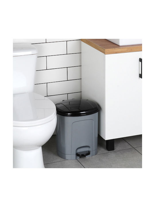 Berilo Plastic Waste Bin with Pedal Grey 11.5lt