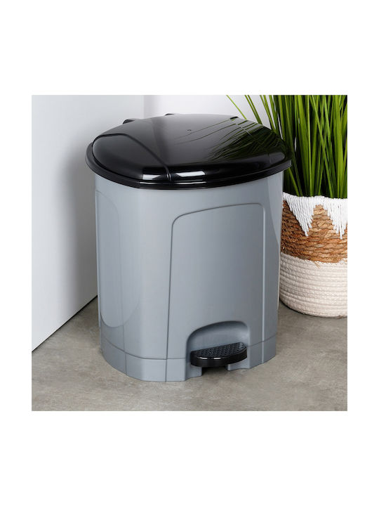 Berilo Plastic Waste Bin with Pedal Grey 11.5lt