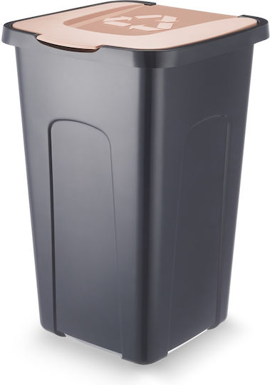 Recycling Mülleimer Kunststoff Braun 50lt