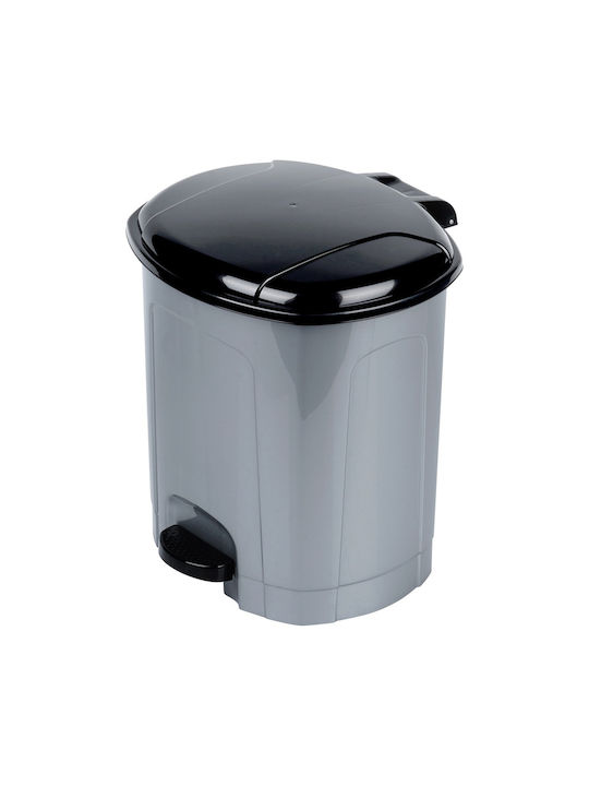 Berilo Plastic Waste Bin with Pedal Grey 11.5lt