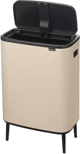 Brabantia Кошче Bo Touch за Боклук Пластмасово Тласък 60л Бежово