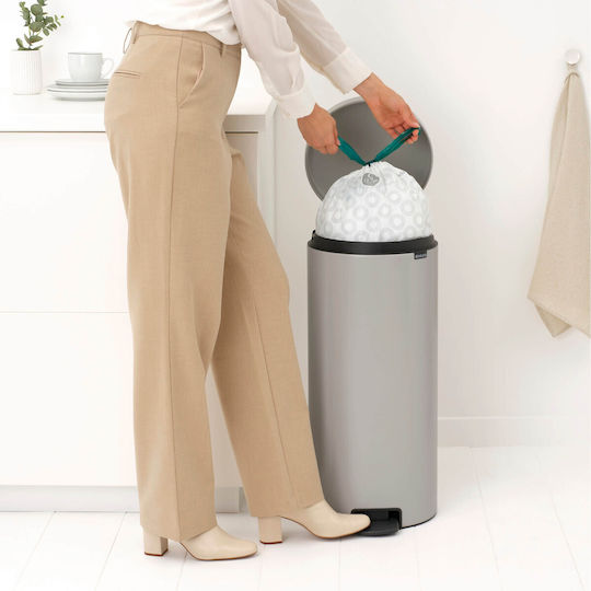 Brabantia Brabantia Mülleimer NewIcon mit Pedal Kunststoff mit Pedal Graue 30lt