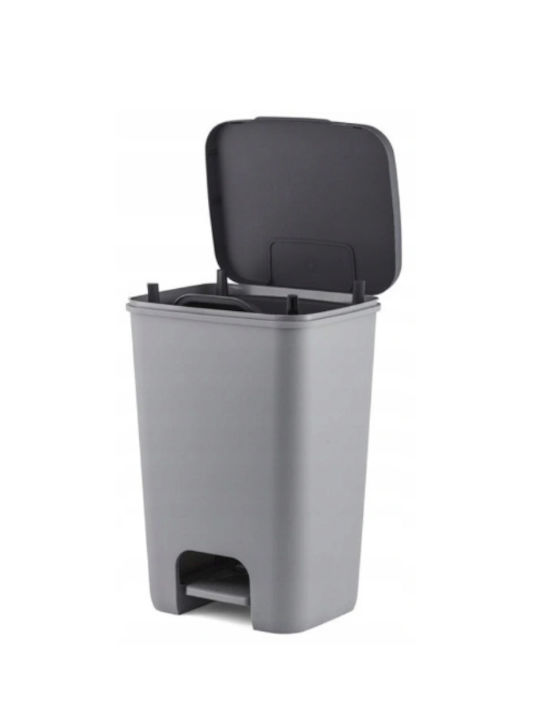 Curver Plastic Waste Bin with Pedal Grey 40L