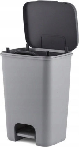 Curver Plastic Waste Bin with Pedal Grey 40L