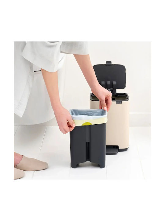 Brabantia Coș de Gunoi Plastic cu Pedală Bej 4lt 1buc
