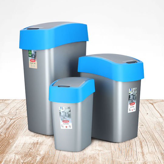 Curver Κάδος Flip Bin Απορριμμάτων Πλαστικός με Αιωρούμενο Καπάκι Μπλε 25lt