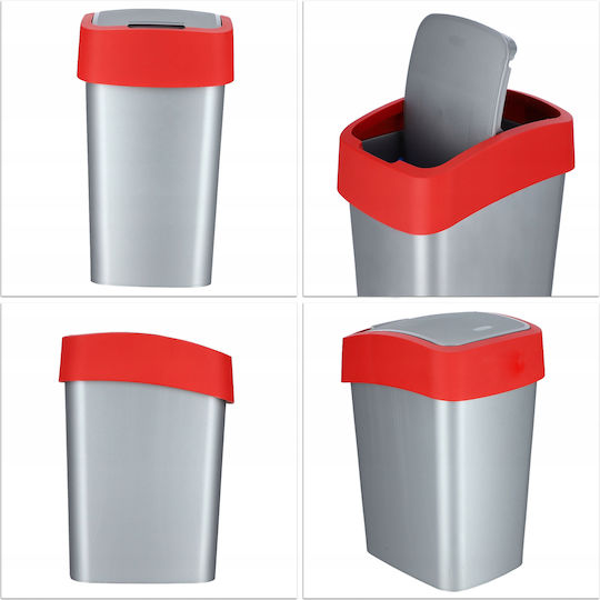 Curver Coș Flip Bin De Gunoi Din Plastic Cu Capac Oscilant Roșu 25lt