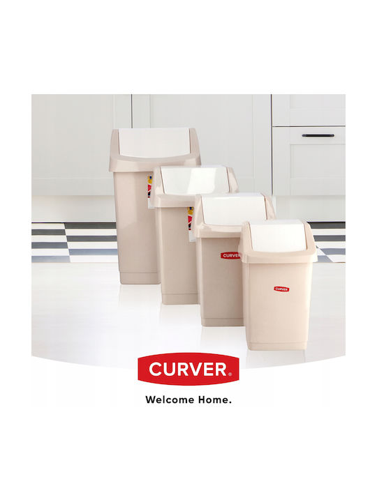 Curver Coș de Gunoi Plastic Bej 25lt 1buc