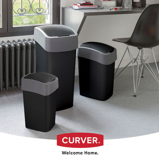 Curver Coș De Gunoi Pacific Flip Din Plastic Negru 50lt