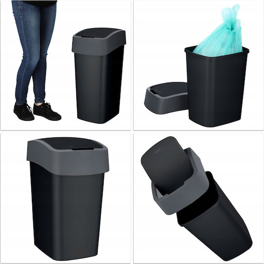 Curver Coș De Gunoi Pacific Flip Din Plastic Negru 50lt