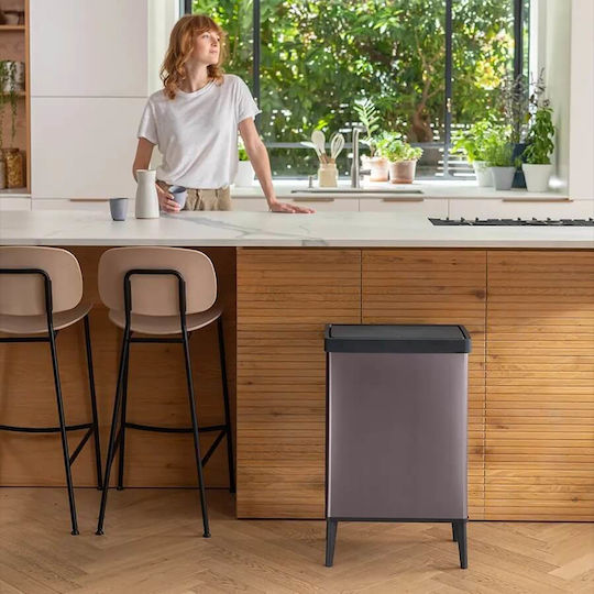 Curver Verto Recycling Mülleimer Kunststoff Push Rosa 54lt