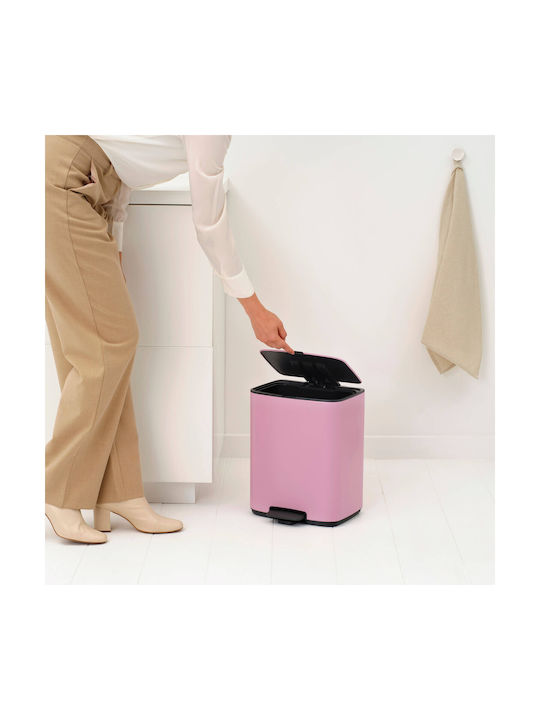 Brabantia Bo Pedal Kunststoff Mülleimer mit Pedal Rosa 12lt