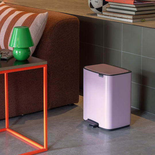Brabantia Κάδος Bo Pedal Απορριμμάτων Πλαστικός με Πεντάλ 12lt Ροζ