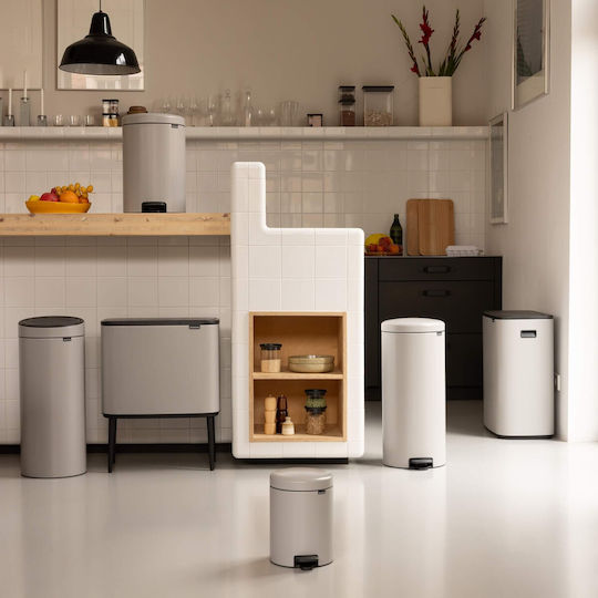 Brabantia NewIcon Pedal Waste Bin Plastic with Pedal Grey 12lt