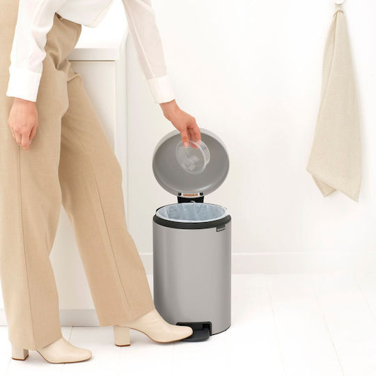 Brabantia NewIcon Pedal Waste Bin Plastic with Pedal Grey 12lt