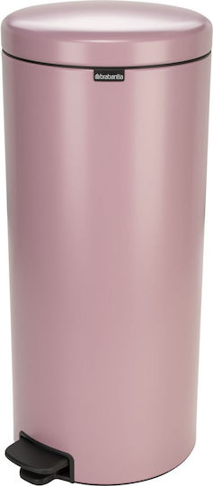 Brabantia Κάδος NewIcon Pedal Απορριμμάτων Πλαστικός με Πεντάλ Ροζ 30lt