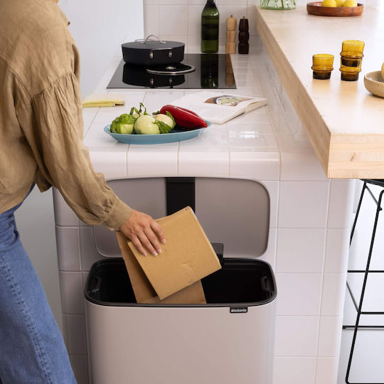 Brabantia Coș De Gunoi Bo Pedal Din Plastic Cu Pedală Gri 60l