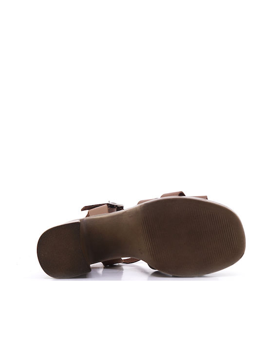 Damen Sandalen Leder Tabac Braun 00SAN5937T