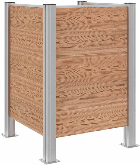 vidaXL Κάδος Απορριμμάτων Μεταλλικός 120lt Καφέ
