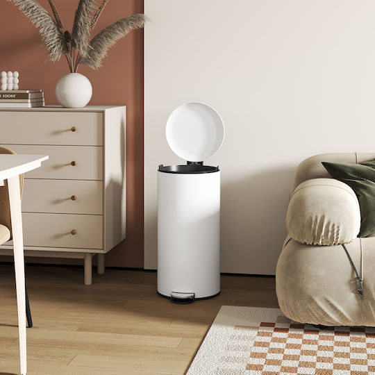 HomCom HomCom Kunststoff Mülleimer Mit Pedal 30l Beiges