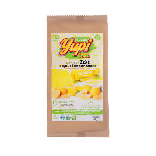 NoCarb Bio-Produkt Mischung für Zele Yupi Zuckerfrei mit Geschmack Zitrone für Gelee & Cremefüllung Glutenfrei 100gr