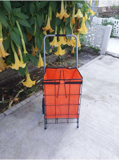 Υφασμάτινο Καρότσι Λαϊκής Πορτοκαλί 100x40x55cm