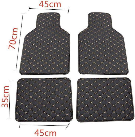 Set Front and Back Car Mats 4 Pieces Black