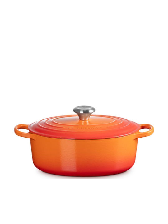 Le Creuset Signature Oval Ρηχή Κατσαρόλα από Μαντέμι 4.1lt / 27cm Volcanic