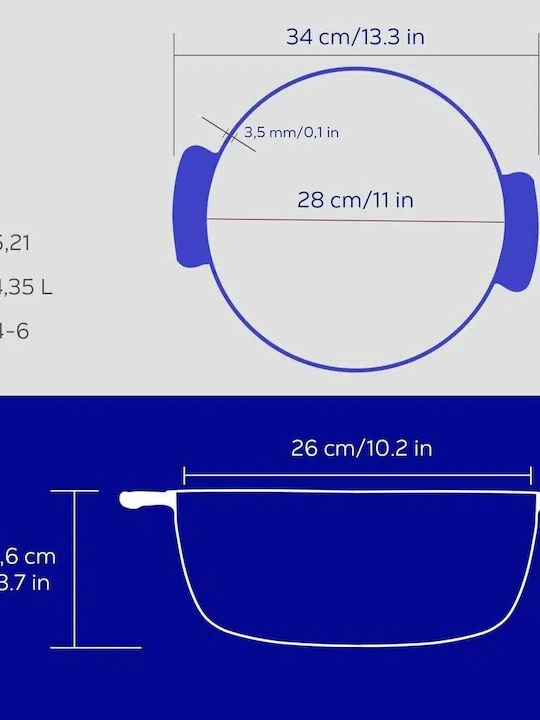 Lava Oală Adâncă din Fontă 4.35lt /