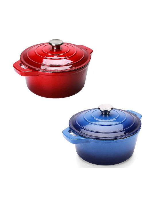 ArtGaz JTA22 Deep Pot made of Cast Iron 2.6lt / 22cm Red