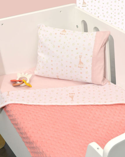 Baby Oliver Κουβέρτα Αγκαλιάς & Λίκνου Βαμβακερή Ροζ 75x100εκ.