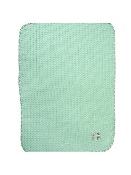 Dimcol Nursery Swaddling Blanket Stork Waffle Green 80x110cm