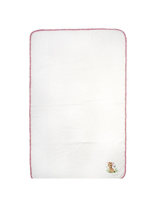 Dimcol Nursery Swaddling Blanket Giraffe Waffle White 80x110cm