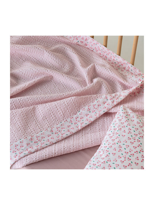 Kentia Cot Cotton White Cot Blanket 100x140cm