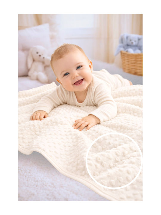 SteweHome Nursery Swaddling Cotton Ecru Blanket 100x90cm