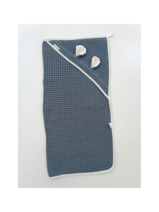SteweHome Baby Blanket Nursery Swaddling Cotton Navy Blue 100x90cm