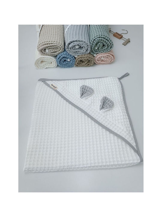 SteweHome Baby Blanket Nursery Swaddling Waffle White 100x90cm