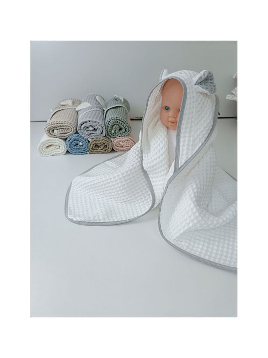 SteweHome Baby Blanket Nursery Swaddling Waffle White 100x90cm