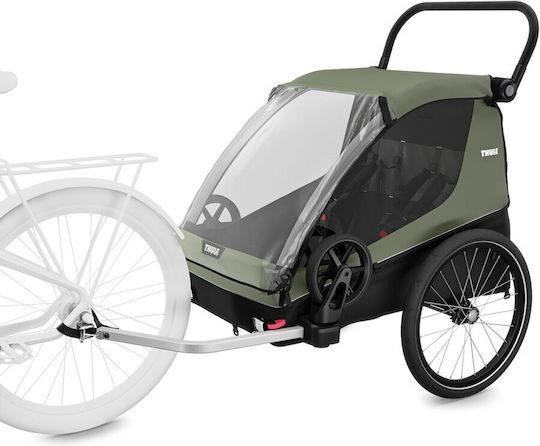 Thule Fahrradanhänger Für Den Transport Von 2 Kindern Thule Courier Dunkelgrün
