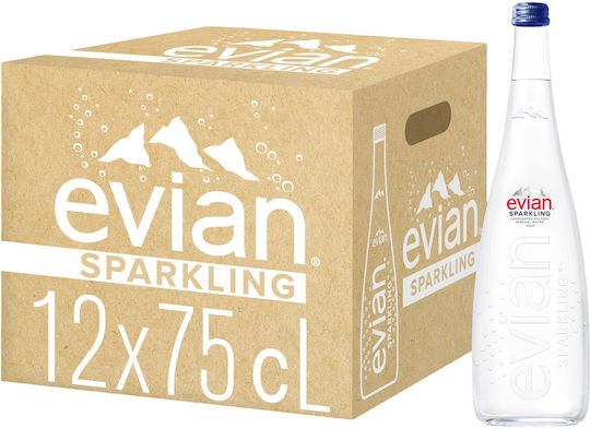 Evian Ανθρακούχο Νερό σε Γυάλινο Μπουκάλι 0.75lt