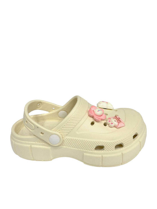 Kids Beach Clogs Beige