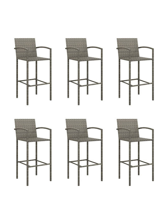 Set Bar Exterior Din Material Sintetic 7 Piese Gri